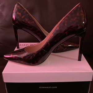 Nine West "Tatiana" 4" Size 12 Turtle Shell Patent Stiletto Heels - NWT